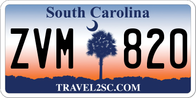SC license plate ZVM820