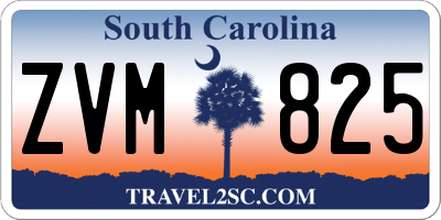 SC license plate ZVM825