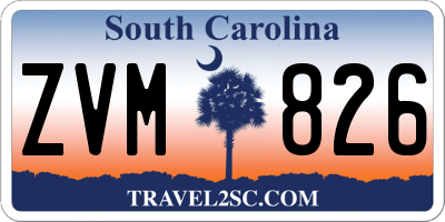 SC license plate ZVM826