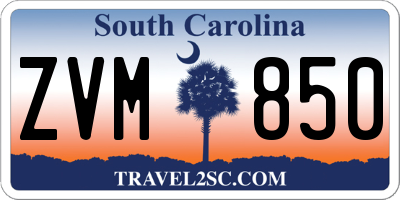 SC license plate ZVM850