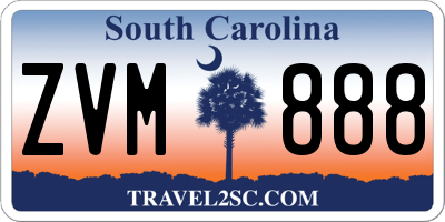 SC license plate ZVM888