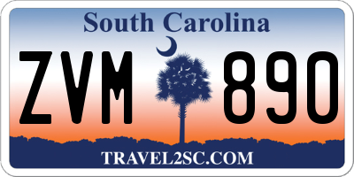 SC license plate ZVM890