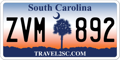 SC license plate ZVM892
