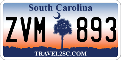 SC license plate ZVM893
