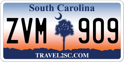 SC license plate ZVM909