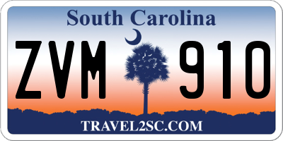 SC license plate ZVM910