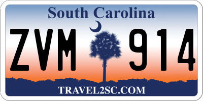 SC license plate ZVM914