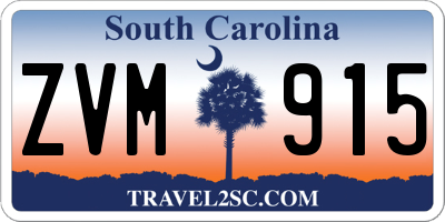 SC license plate ZVM915