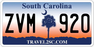 SC license plate ZVM920