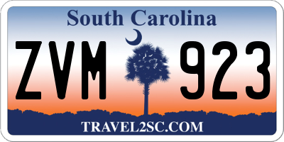 SC license plate ZVM923