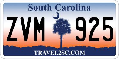 SC license plate ZVM925