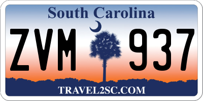 SC license plate ZVM937