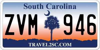 SC license plate ZVM946