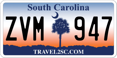 SC license plate ZVM947