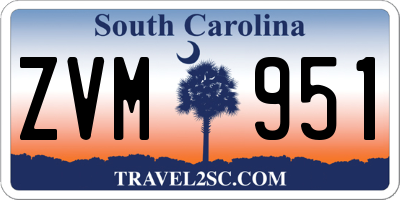 SC license plate ZVM951