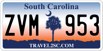 SC license plate ZVM953