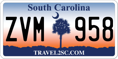 SC license plate ZVM958