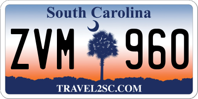 SC license plate ZVM960