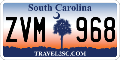 SC license plate ZVM968