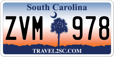 SC license plate ZVM978