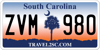 SC license plate ZVM980
