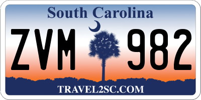 SC license plate ZVM982