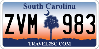 SC license plate ZVM983