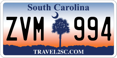 SC license plate ZVM994