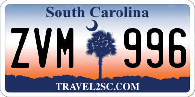 SC license plate ZVM996