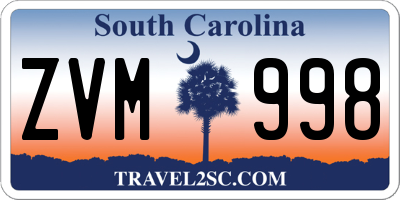 SC license plate ZVM998