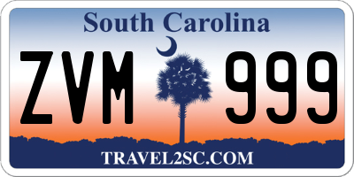 SC license plate ZVM999