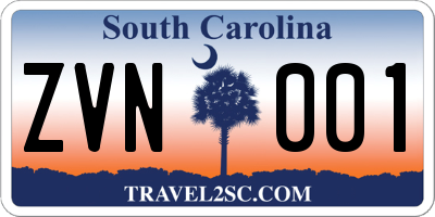 SC license plate ZVN001