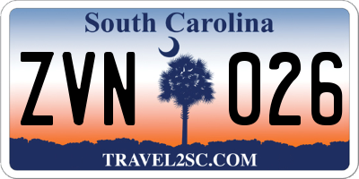 SC license plate ZVN026