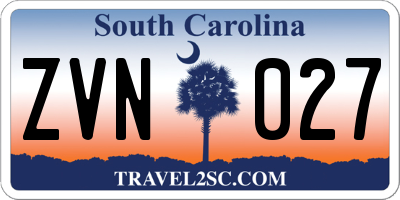 SC license plate ZVN027