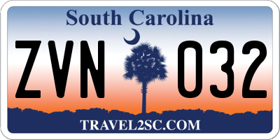 SC license plate ZVN032