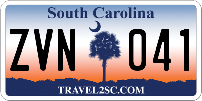 SC license plate ZVN041