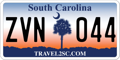 SC license plate ZVN044