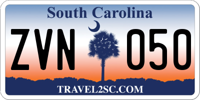 SC license plate ZVN050