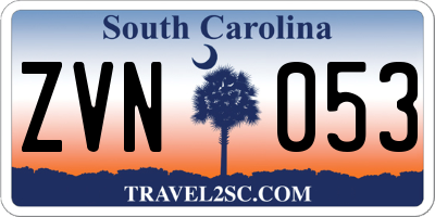 SC license plate ZVN053