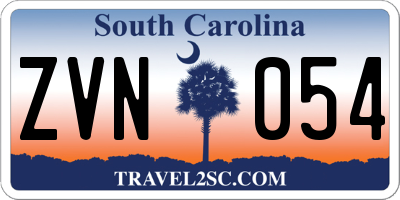 SC license plate ZVN054