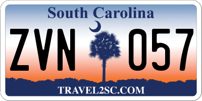 SC license plate ZVN057