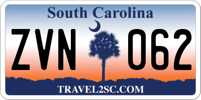 SC license plate ZVN062