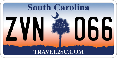 SC license plate ZVN066