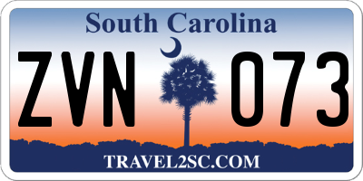 SC license plate ZVN073