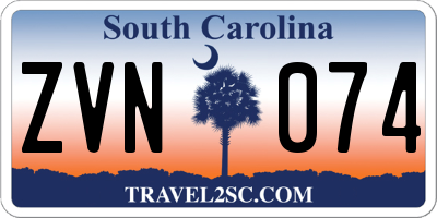 SC license plate ZVN074