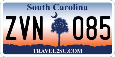 SC license plate ZVN085