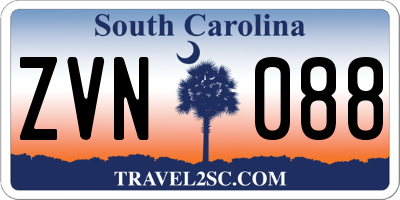 SC license plate ZVN088