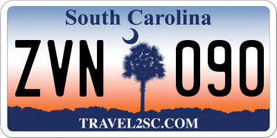 SC license plate ZVN090