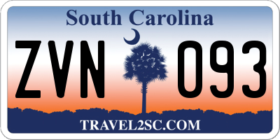 SC license plate ZVN093