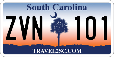 SC license plate ZVN101
